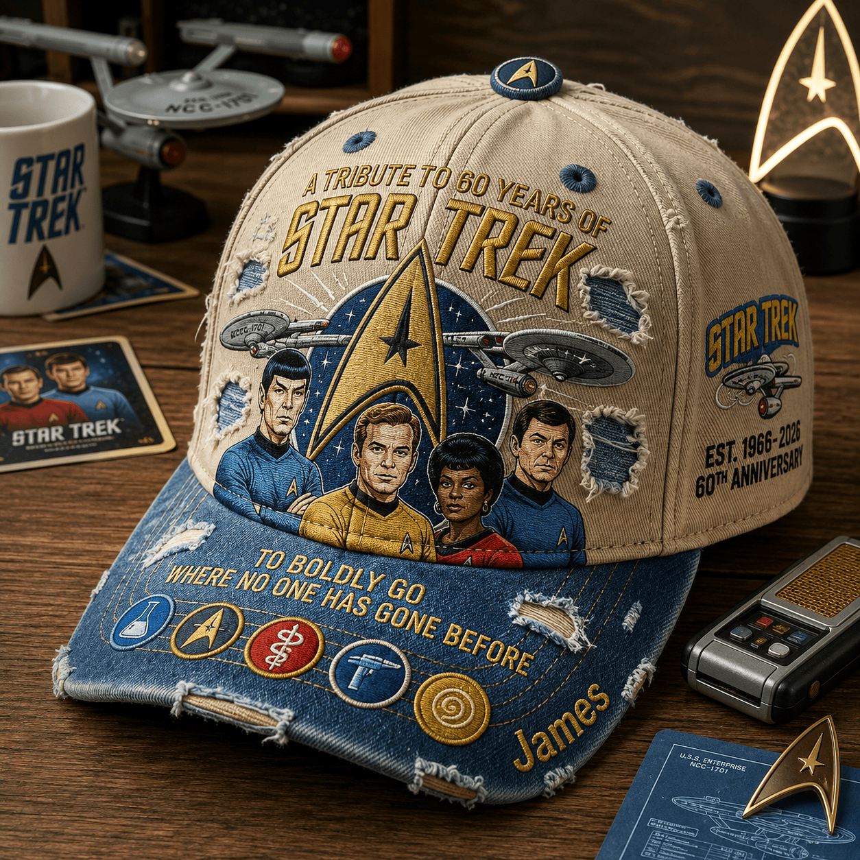 Star Trek Merch A Tribute 60 Years Of Star Trek 60th Anniversary Hat Gift For TV Show Fans