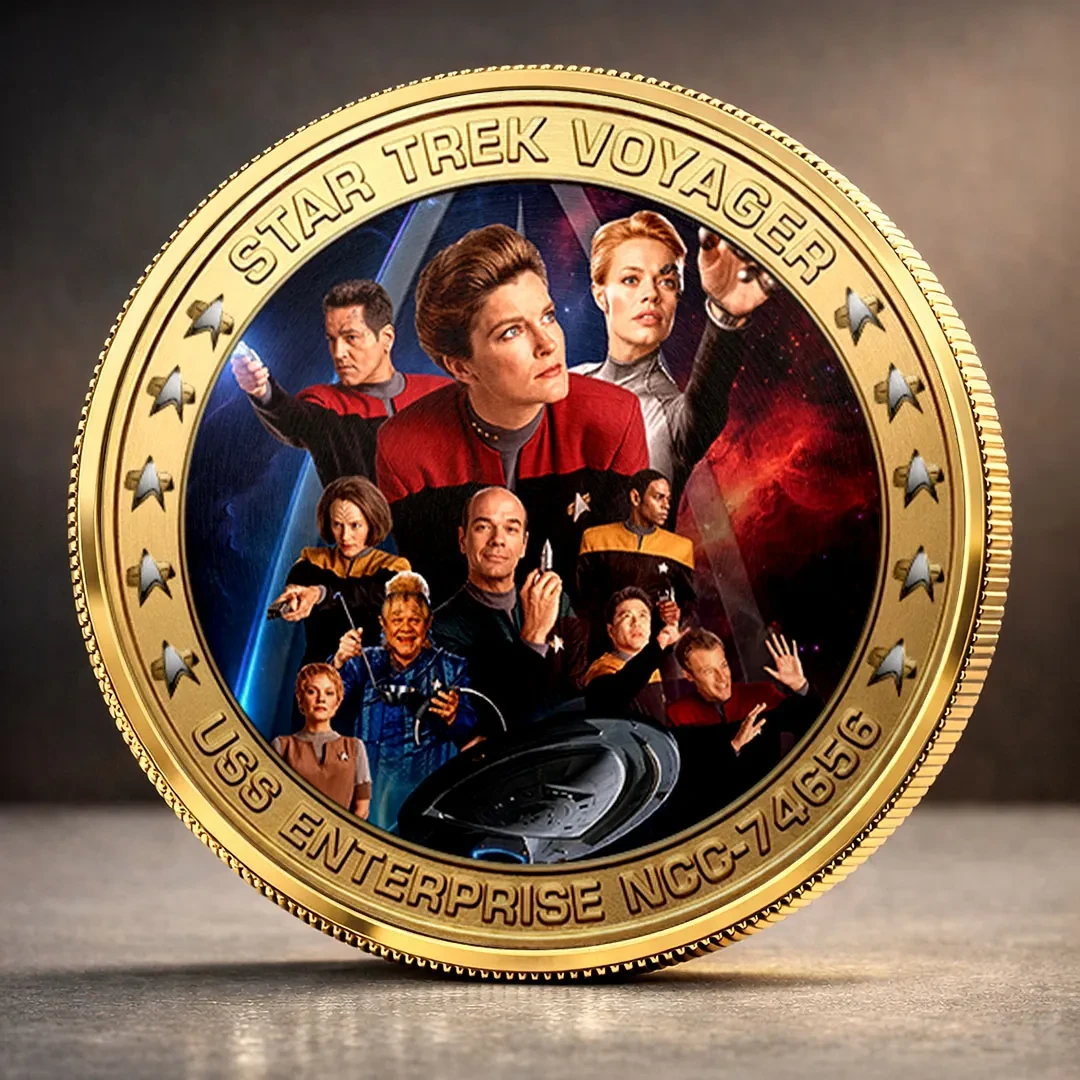 Star Trek Voyager Commemorative Coin 60th Anniversary Star Trek Merch Gifts For Fans - Kdjoy