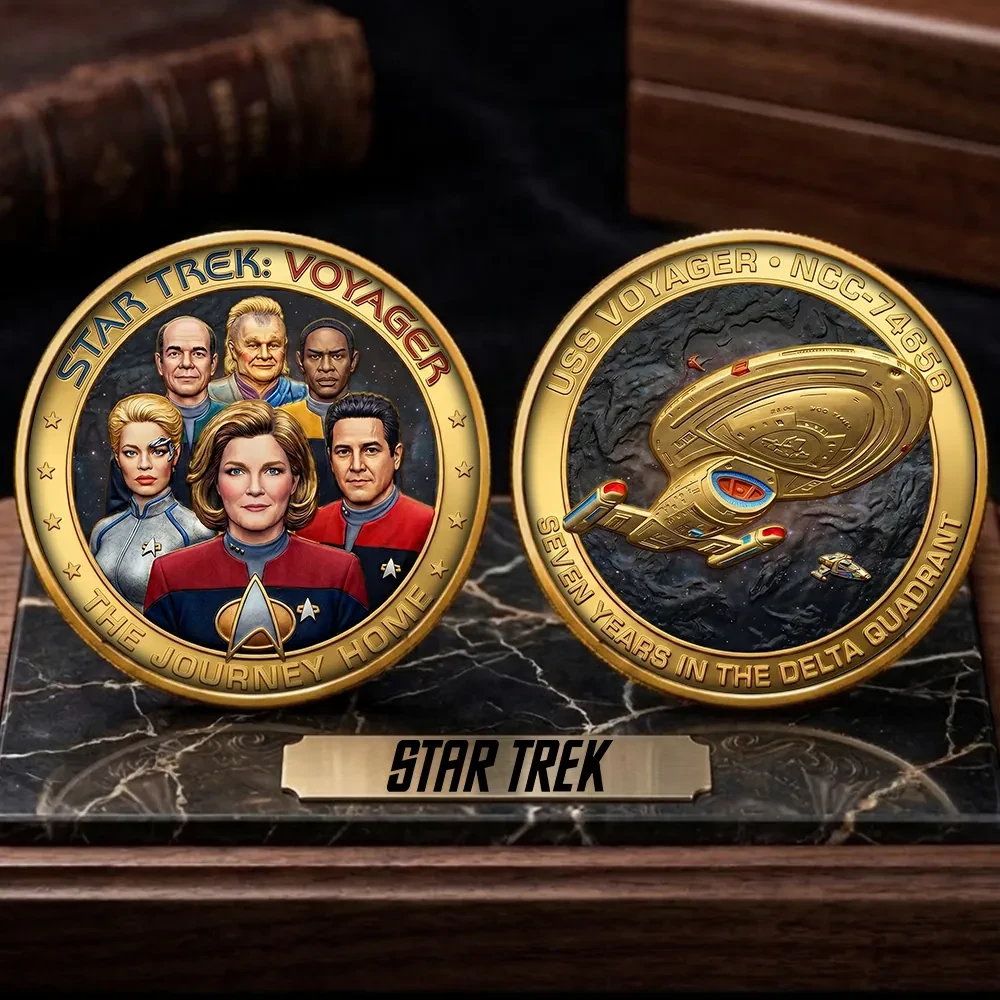 Star Trek Voyager Commemorative Coin Legends and Starships 60th Anniversary Star Trek Merch - Kdjoy