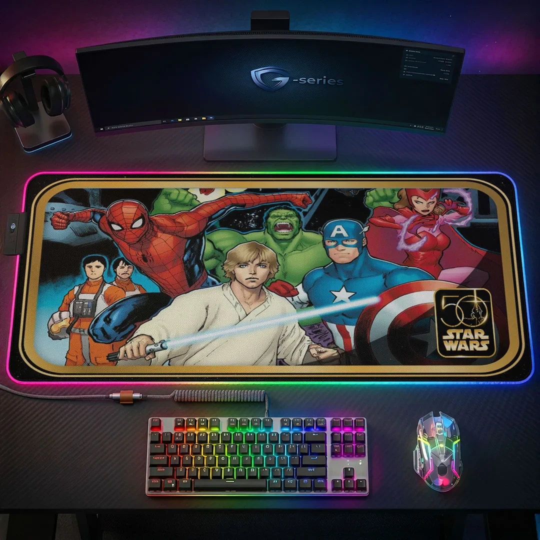 Star Wars 50th Anniversary Gaming Desk Mat Star Wars Celebration Merch Gift For Sci Fi Lovers - Kdjoy