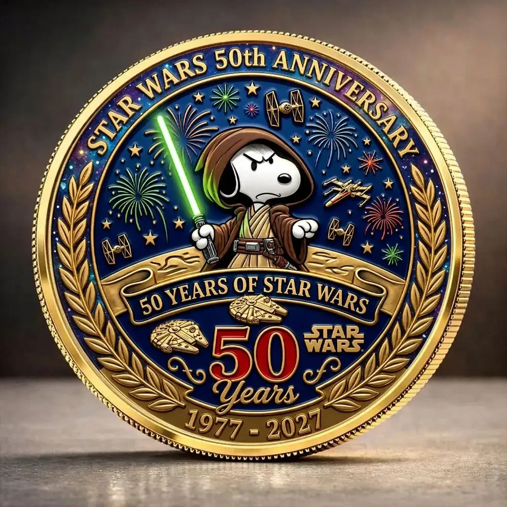Star Wars X Snoopy 50th Anniversary Commemorative Coin 2027 Star Wars Celebration Merch - Kdjoy Star Wars X Snoopy 50th Anniversary Commemorative Coin 2027 Star Wars Celebration Merch - Kdjoy