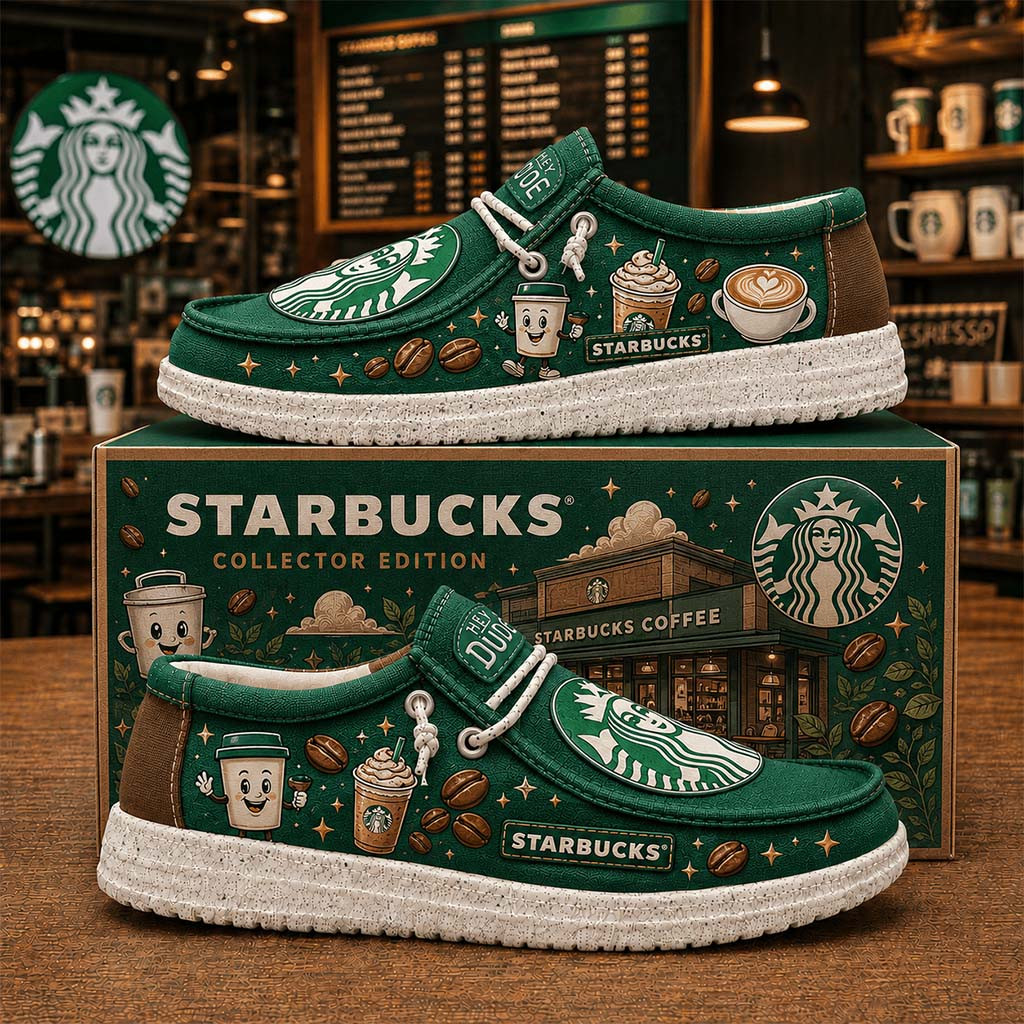 Starbucks Shoes Coffee Lover Loafers Starbucks Merch Best Gift For Friends - Kdjoy
