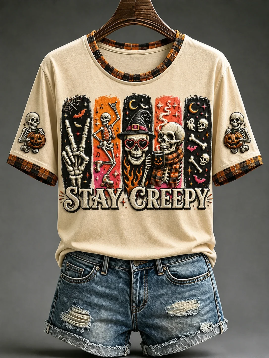 Stay Creepy T-Shirt Halloween Spooky Tee Cute Halloween Outfit Finds - Kdjoy