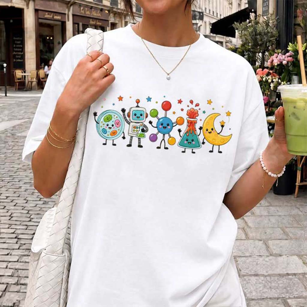 STEM Teacher Cute Science Teacher Elementary Chemistry Biology Lab T-Shirt Teacher Gifts - Kdjoy