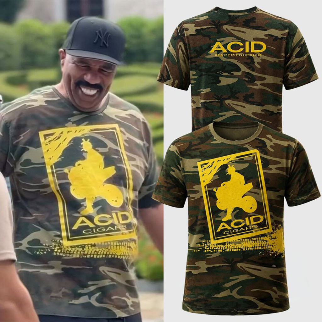 Steve Harvey Acid Cigars Camo Shirt Steve Harvey Merch Gift Ideas For Husband - Kdjoy