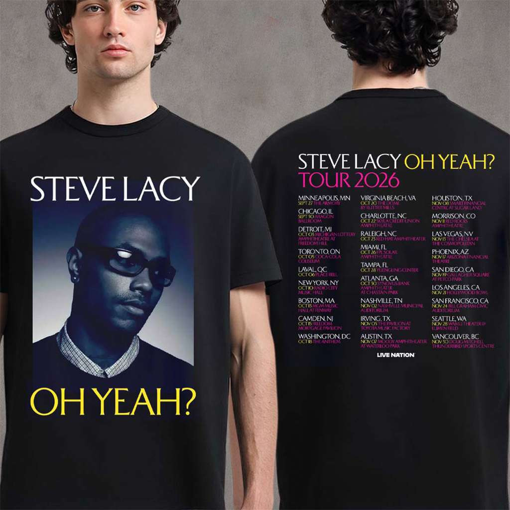 Steve Lacy Oh Yeah Tour 2026 Schedule Dates T-Shirt Steve Lacy Merch Christmas Gifts For Guys - Kdjoy Steve Lacy Oh Yeah Tour 2026 Schedule Dates T-Shirt Steve Lacy Merch Christmas Gifts For Guys - Kdjoy