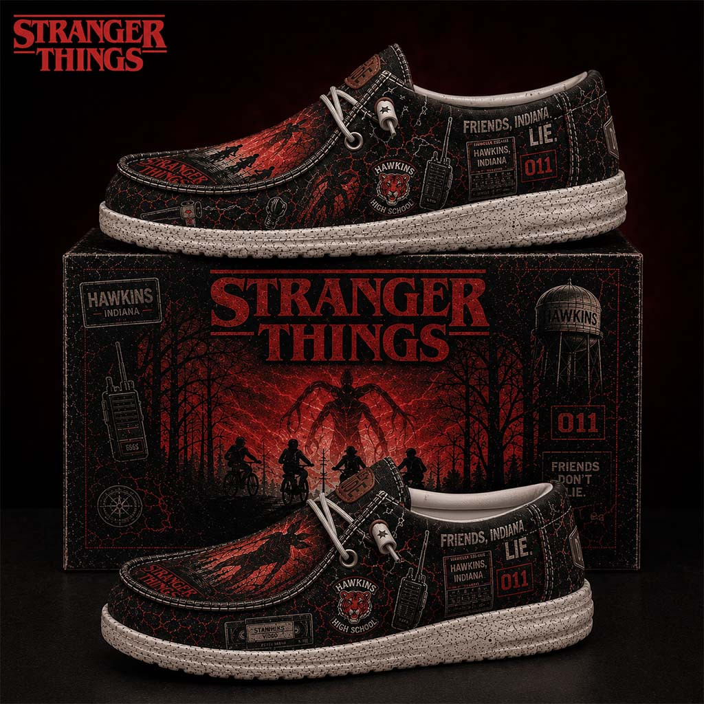 Stranger Things Friends Indiana Shoes Hawkins High School Loafers Stranger Things Merch Gifts - Kdjoy
