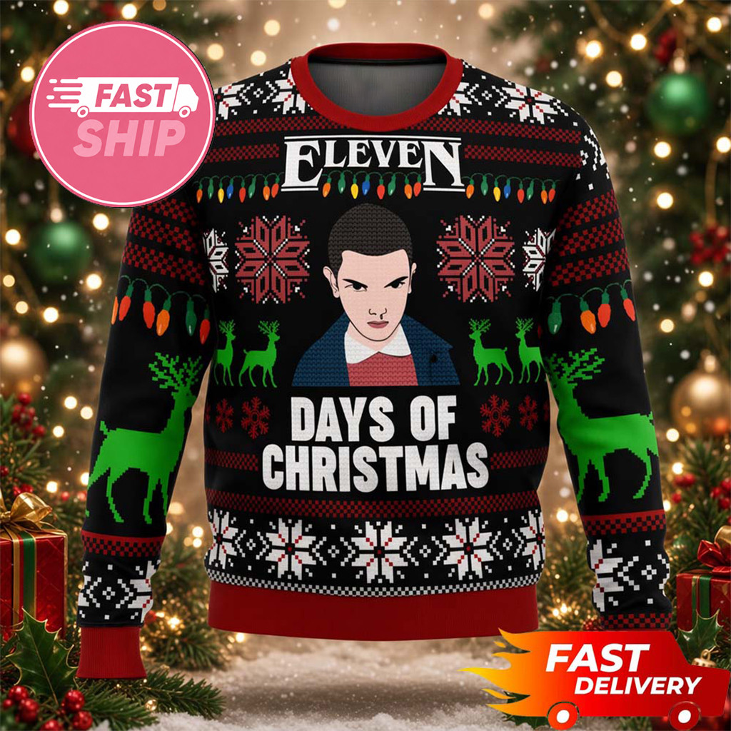Stranger Things Merch Eleven Days Of Christmas 2026 Stranger Things Ugly Sweater BFF Gifts - Kdjoy Stranger Things Merch Eleven Days Of Christmas 2026 Stranger Things Ugly Sweater BFF Gifts - Kdjoy