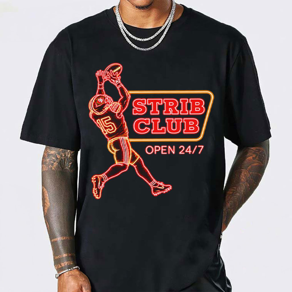 Strib Club Neon Open 24 7 Football Sports T-Shirt San Francisco 49ers Merch Gift For Fans - Kdjoy