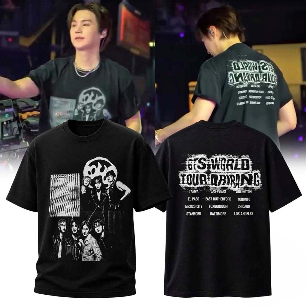 Suga BTS World Tour Arirang T-Shirt BTS Tour Merch 2026 Best Gift For Kpop Fans - Kdjoy