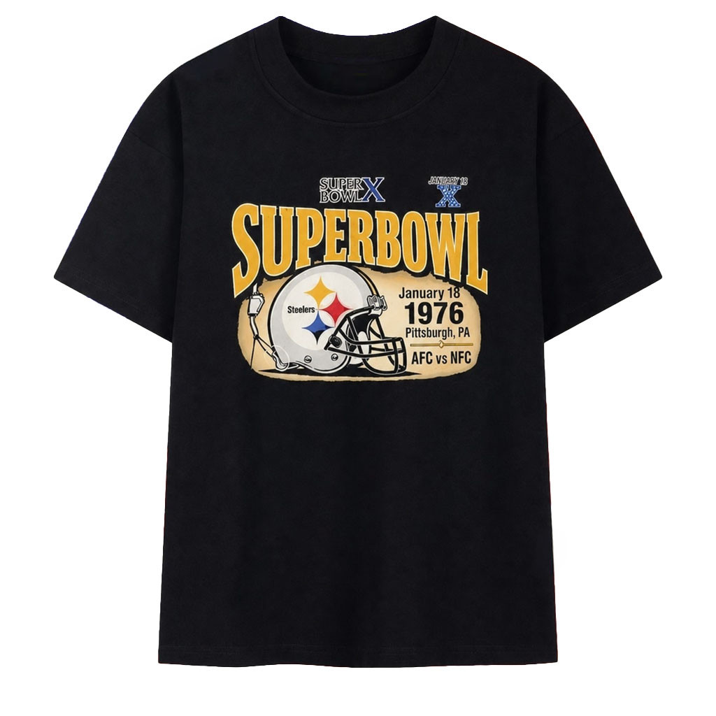 Super Bowl X Pittsburgh Steelers January 18 1976 T-Shirt Steelers Merch Fans Gifts - Kdjoy Super Bowl X Pittsburgh Steelers January 18 1976 T-Shirt Steelers Merch Fans Gifts - Kdjoy