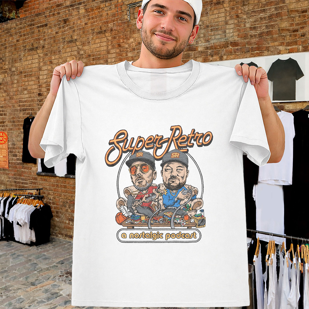 Super Retro Podcast A Nostalgic Podcast Shirt Gaming Tee Gifts For Friends - Kdjoy