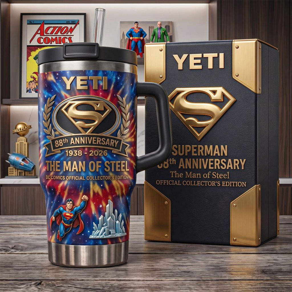Superman 88th Anniversary Man of Steel Tumbler Superman Merch Gifts For Brother - Kdjoy Superman 88th Anniversary Man of Steel Tumbler Superman Merch Gifts For Brother - Kdjoy