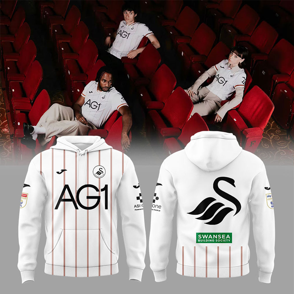 Swansea City AFC AG1 New Home Kit Hoodie Swansea City AFC Merch Gifts For Football Fan Swansea City AFC AG1 New Home Kit Hoodie Swansea City AFC Merch Gifts For Football Fan