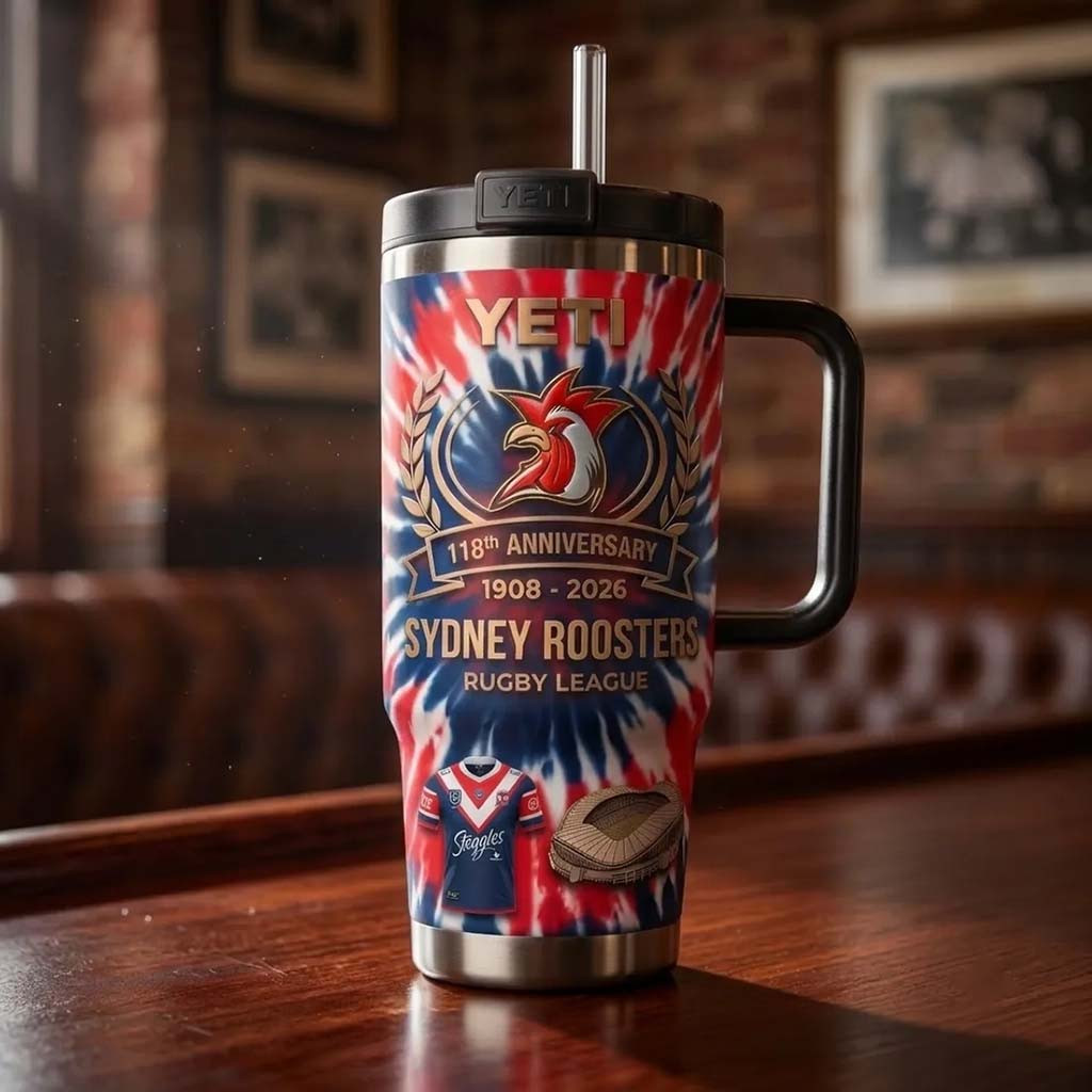 Sydney Roosters 118th Anniversary YETI Tumbler Sydney Roosters Merch Gift For Rugby Fans - Kdjoy Sydney Roosters 118th Anniversary YETI Tumbler Sydney Roosters Merch Gift For Rugby Fans - Kdjoy
