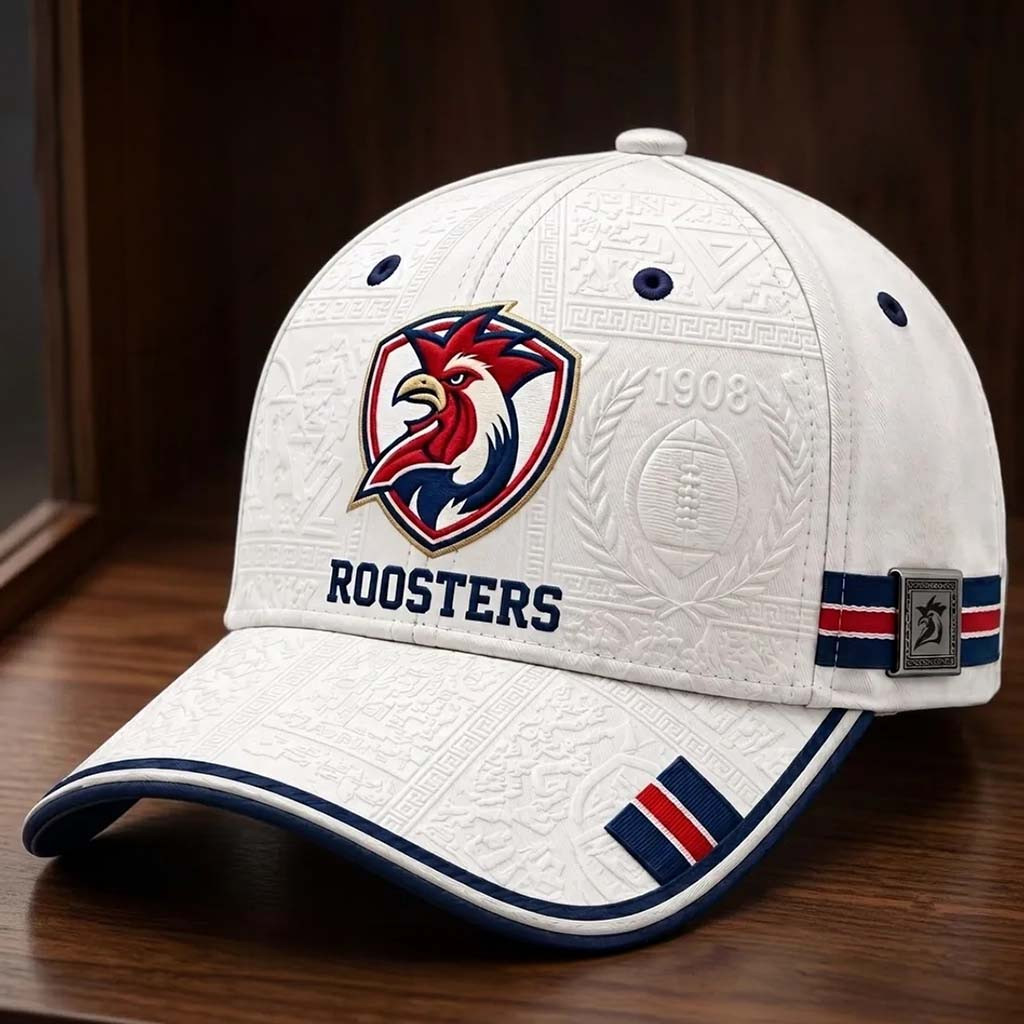 Sydney Roosters Logo White Hat Sydney Roosters Merch Present For Rugby Lovers - Kdjoy
