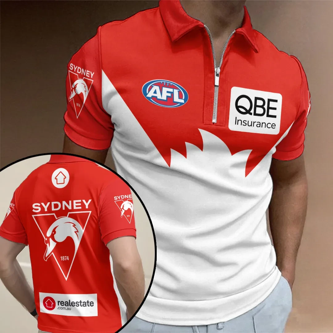 Sydney Swans FC 2026 Indigenous Guernsey Zip Polo Shirt AFL Sydney Swans Merch Present For Fans - Kdjoy