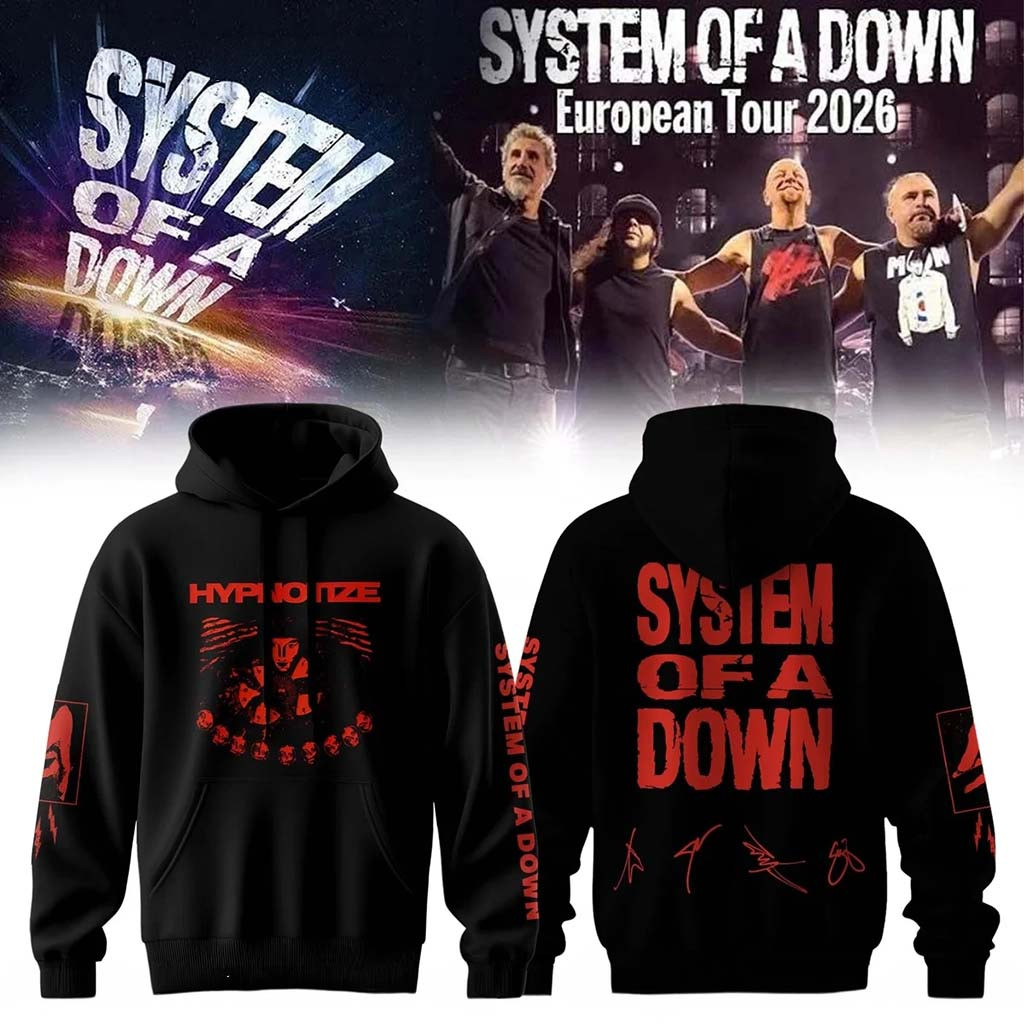 System Of A Down Europe UK Stadium Tour Signed Hoodie SOAD Merch Present For Band Fans - Kdjoy