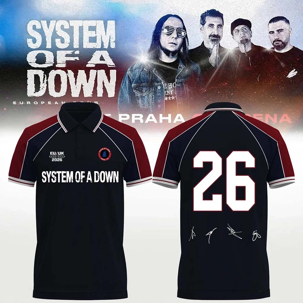 System Of A Down Europe UK Stadium Tour Signed Polo Shirt SOAD Merch Gift For Fans - Kdjoy