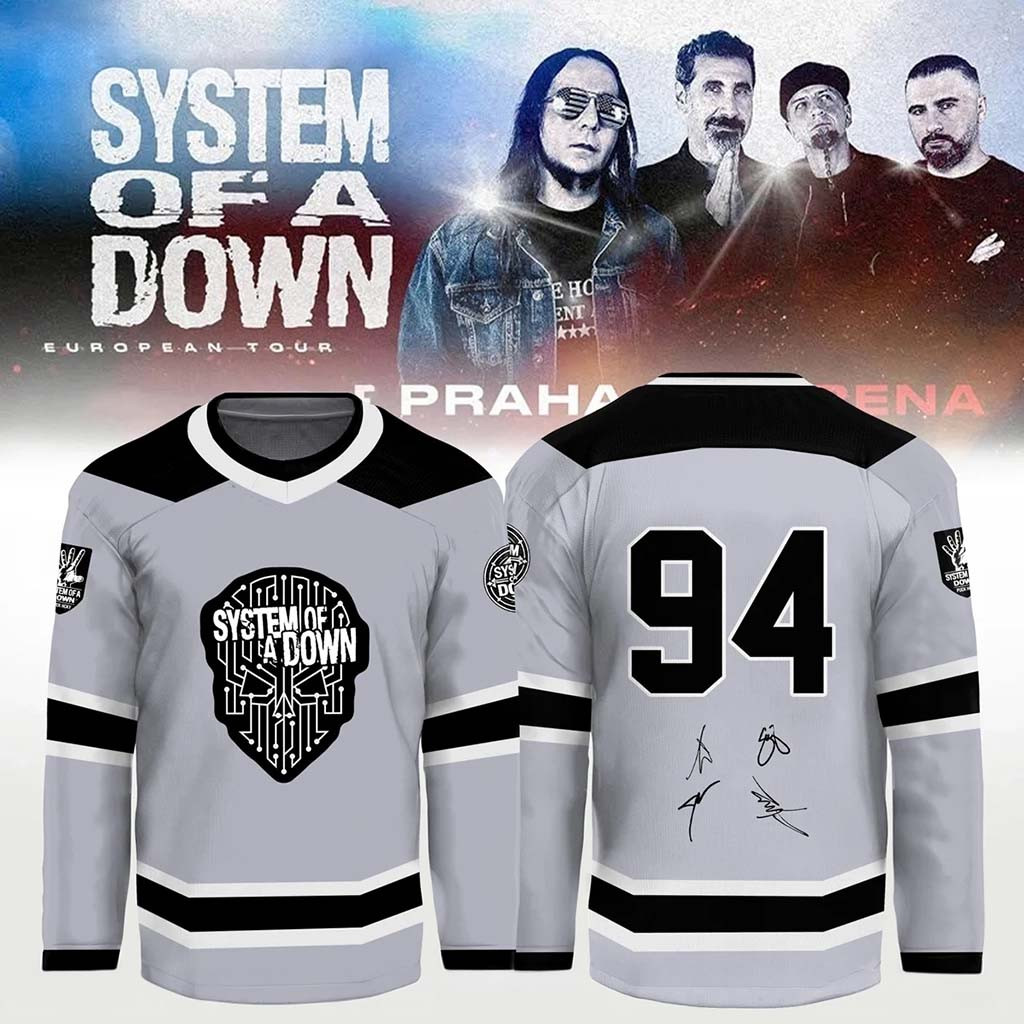 System Of A Down Signed Hockey Jersey SOAD Merch Best Gifts For Music Lovers - Kdjoy