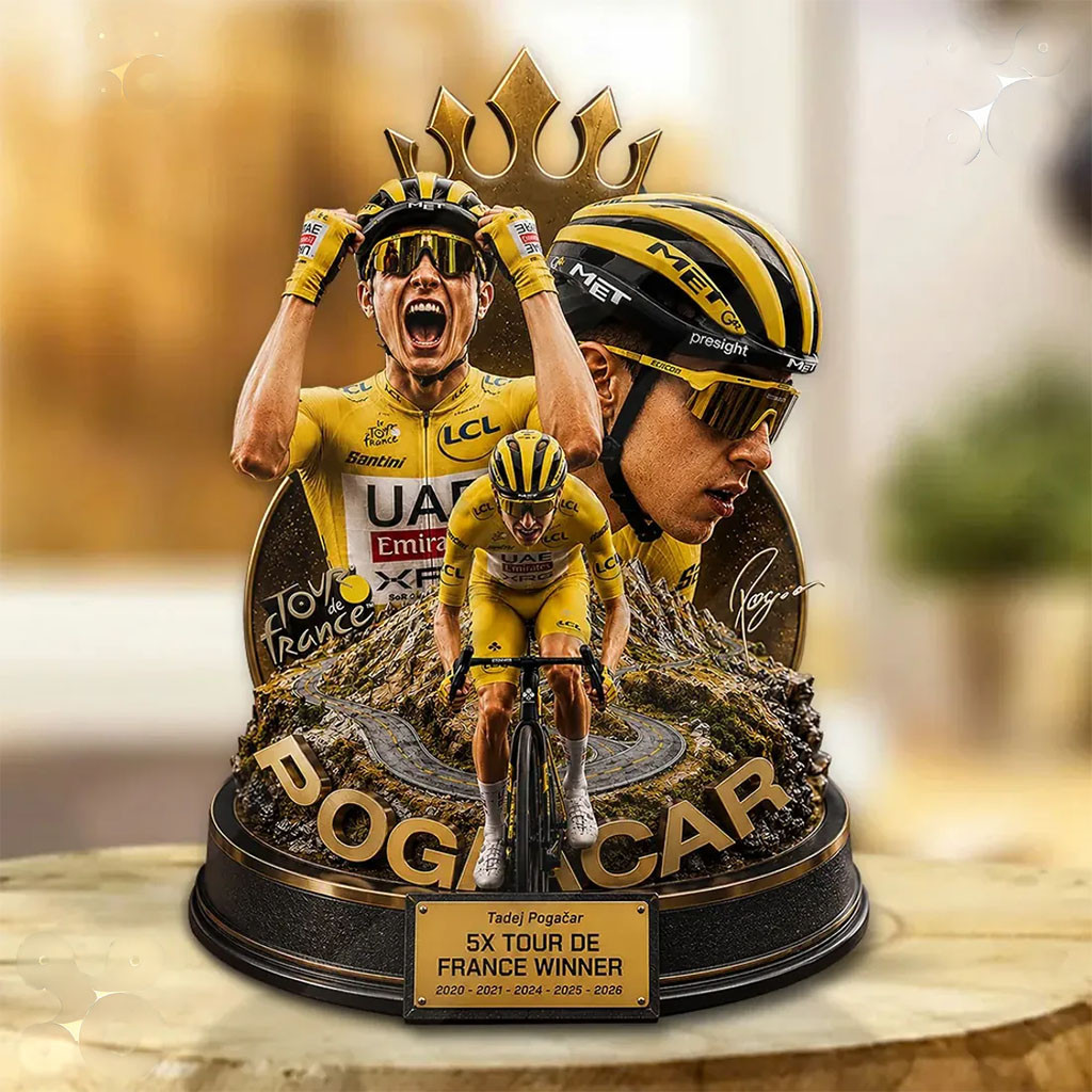 Tadej Pogacar 2026 Tour de France Acrylic Plaque Tadej Pogacar Merch Racing Lovers Display Decor - Kdjoy