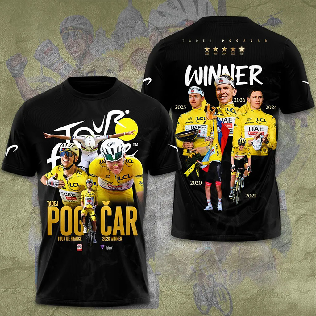 Tadej Pogacar Tour de France 2026 Five-Time Champion Shirt Tadej Pogacar Merch Gift For Fan - Kdjoy Tadej Pogacar Tour de France 2026 Five-Time Champion Shirt Tadej Pogacar Merch Gift For Fan - Kdjoy