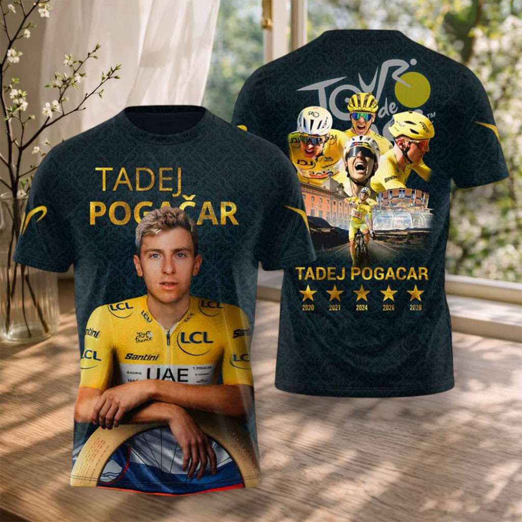 Tadej Pogacar Tour De France Winner 2020 2021 2024 2025 2026 T-Shirt Tadej Pogacar Merch - Kdjoy Tadej Pogacar Tour De France Winner 2020 2021 2024 2025 2026 T-Shirt Tadej Pogacar Merch - Kdjoy