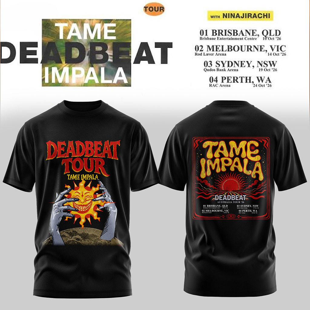 Tame Impala Deadbeat Tour 2026 T-Shirt Tame Impala Merch Music Related Gifts For Guys