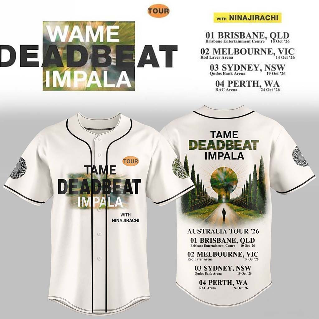 Tame Impala Deadbeat Tour Baseball Jersey 2026 Tame Impala Merch Gifts For Music Lovers - Kdjoy