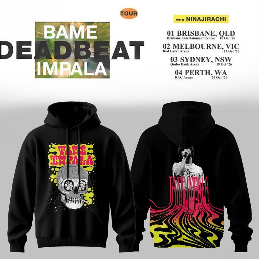 Tame Impala Deadbeat Tour Hoodie Black Tame Impala Merch 2026 Music Related Gifts For Guys - Kdjoy Tame Impala Deadbeat Tour Hoodie Black Tame Impala Merch 2026 Music Related Gifts For Guys - Kdjoy