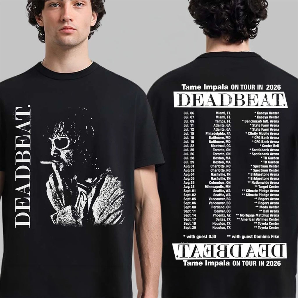 Tame Impala With DJO Deadbeat Tour 2026 Merch Portrait Smoking T-Shirt Gift For Fans - Kdjoy
