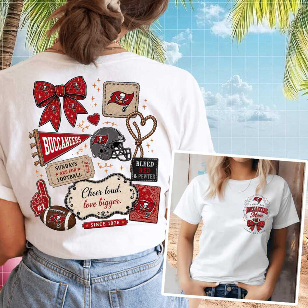 Tampa Bay Buccaneers Football Mom Game Day Coquette Bow Shirt Buccaneers Merch Women's - Kdjoy