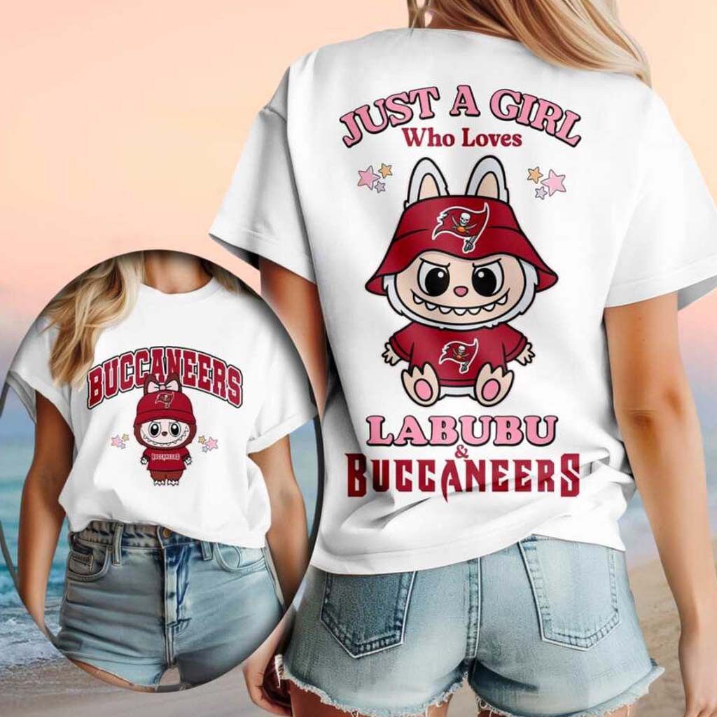 Tampa Bay Buccaneers Labubu Just A Girl Who Loves T-Shirt Buccs Merch Gift For Football Fans Tampa Bay Buccaneers Labubu Just A Girl Who Loves T-Shirt Buccs Merch Gift For Football Fans