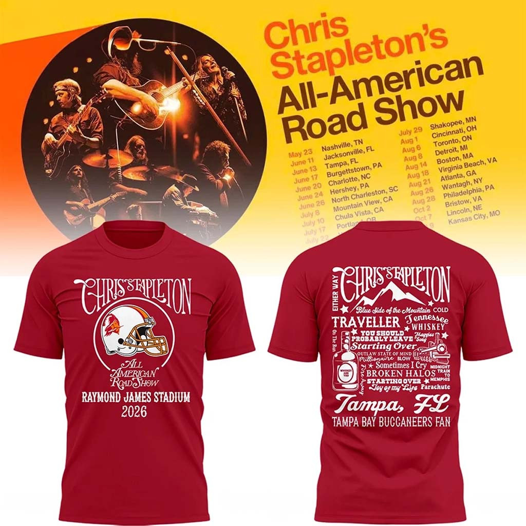 Tampa Bay Buccaneers X Chris Stapleton All American Road Show T-Shirt Buccaneers Merch Red - Kdjoy