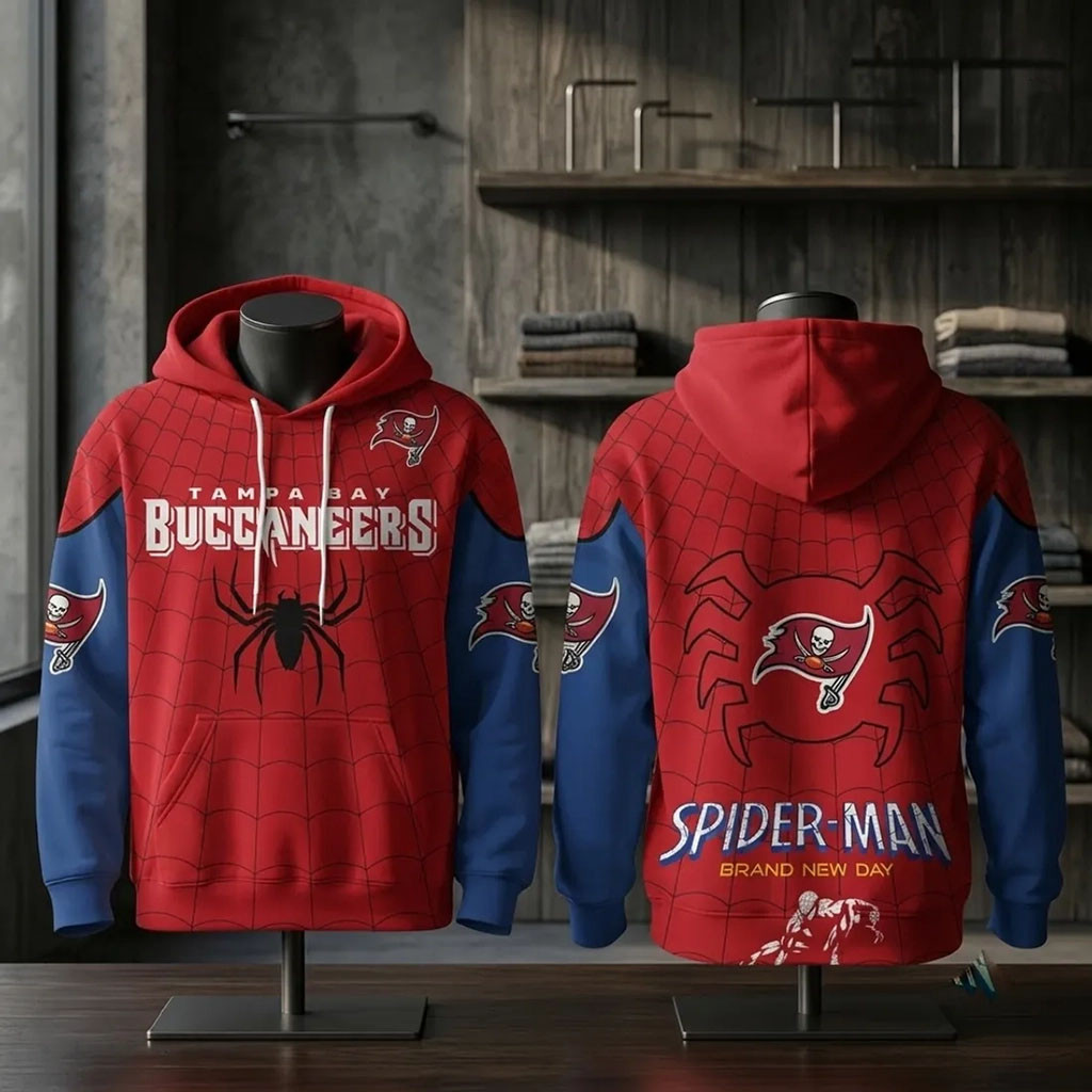 Tampa Bay Buccaneers x Spider-Man Brand New Day Hoodie TB Buccaneers Merch Gifts For Fans