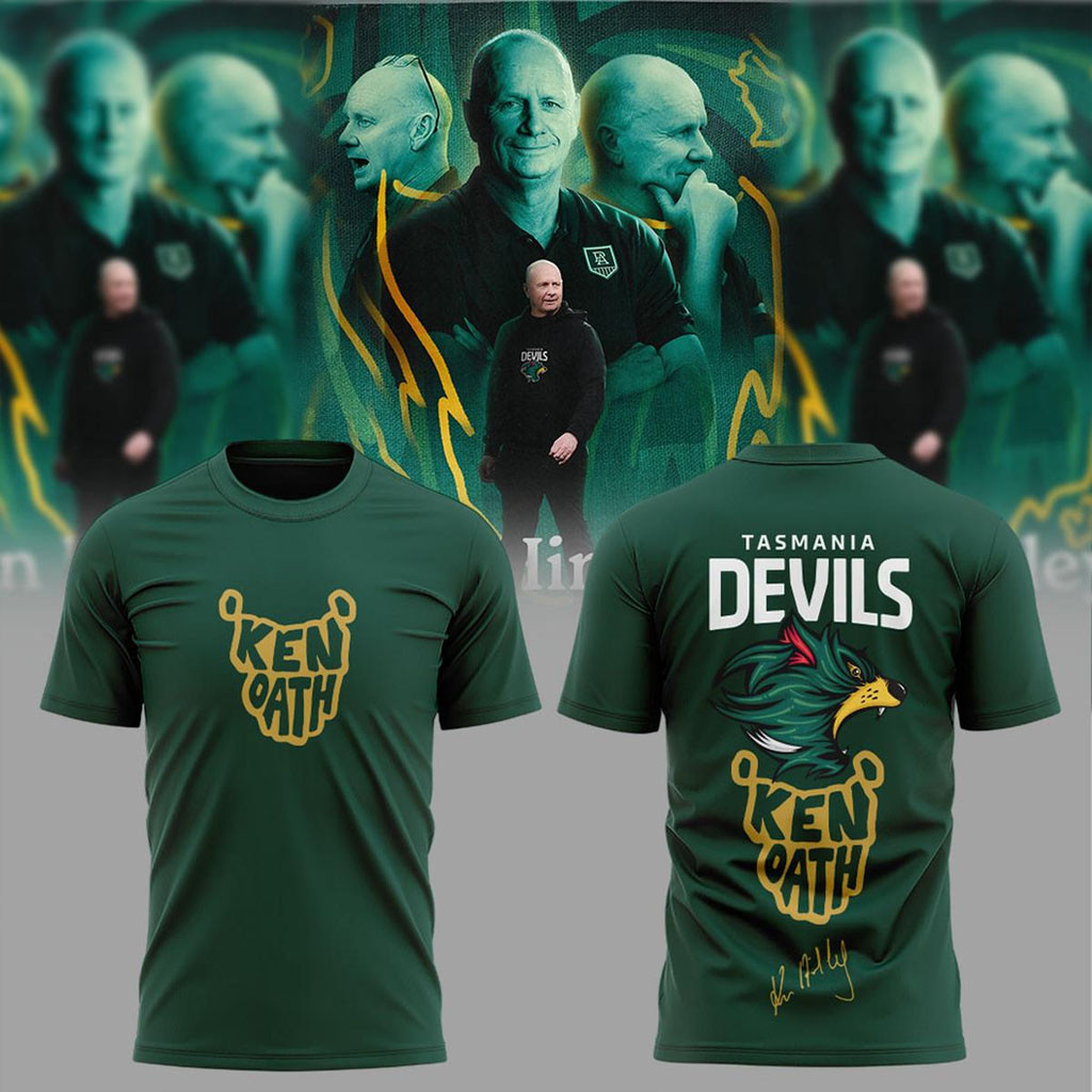 Tasmania Devils Ken Oath 2026 Signature T-Shirt Tasmanian Devils Merch Present For Fans - Kdjoy