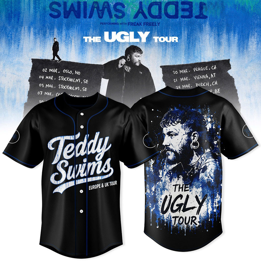 Teddy Swims Merch The Ugly Europe And UK Tour 2027 Baseball Jersey Gift For Music Lovers - Kdjoy