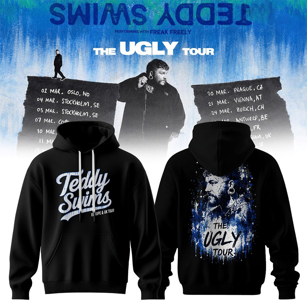 Teddy Swims Merch The Ugly Europe And UK Tour 2027 Hoodie Black Gift Ideas For Music Lovers - Kdjoy