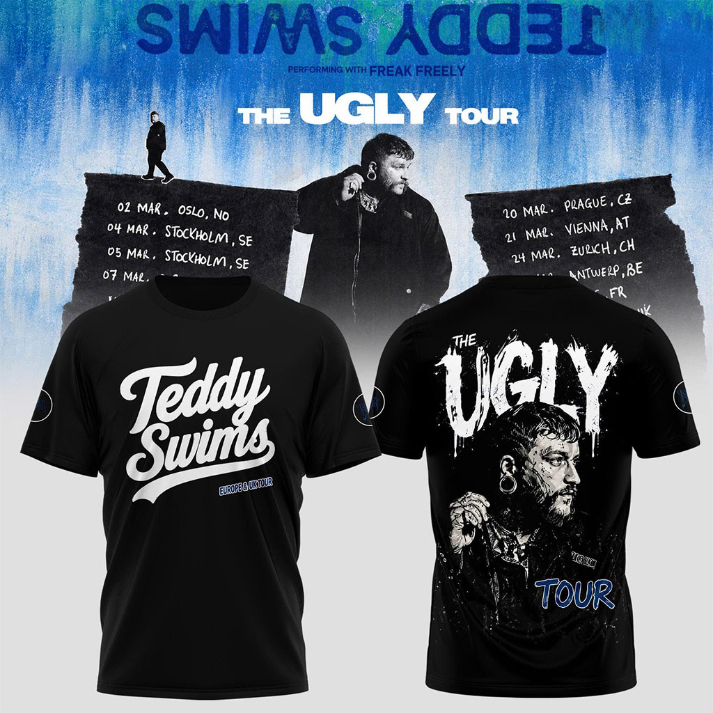 Teddy Swims Merch The Ugly Europe And UK Tour 2027 T-Shirt Concert Outfits For Music Fans - Kdjoy