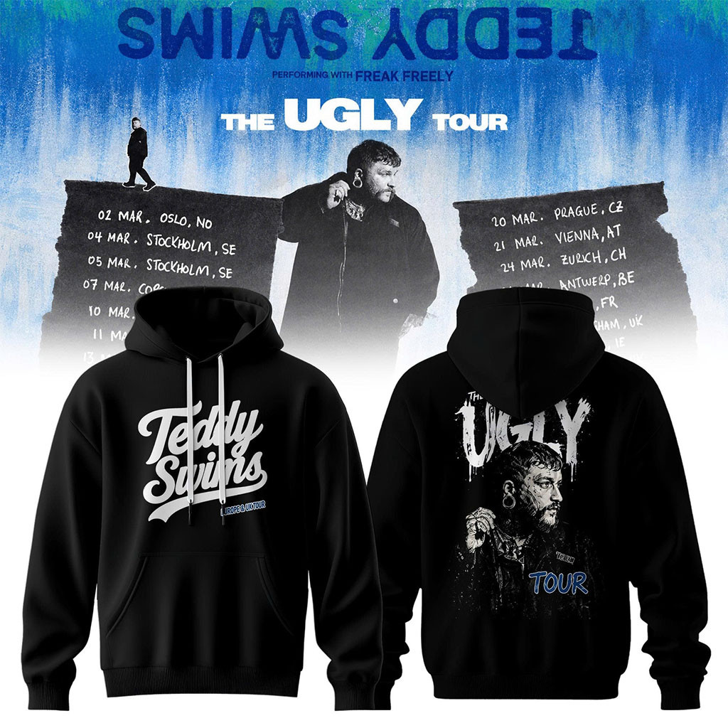 Teddy Swims Merch TS The Ugly Europe And UK Tour 2027 Hoodie Black Gift For Music Lovers - Kdjoy