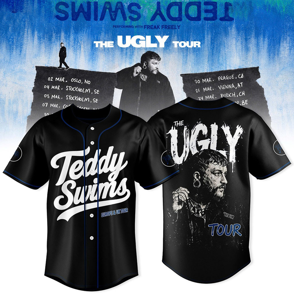 Teddy Swims The Ugly Europe And UK Tour 2027 Baseball Jersey Teddy Swims Concert Merch - Kdjoy