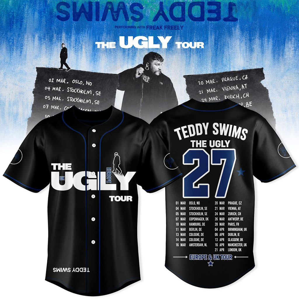 Teddy Swims The Ugly Europe And UK Tour 2027 Baseball Jersey Teddy Swims Merch Fan Gifts - Kdjoy