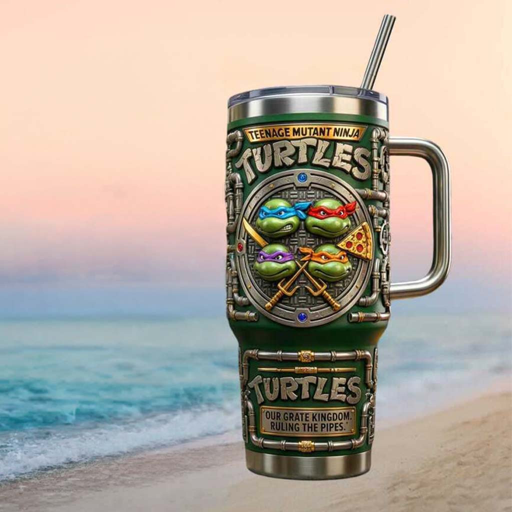 Teenage Mutant Ninja Turtles Sewer Pizza Teenage Ninja Tumbler TMNT Merch Gift For Son - Kdjoy