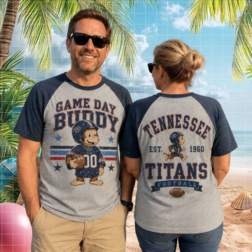 Tennessee Titans Football Monkey Game Day Buddy Retro Style Shirt Titans Merch Fan Apparel - Kdjoy Tennessee Titans Football Monkey Game Day Buddy Retro Style Shirt Titans Merch Fan Apparel - Kdjoy
