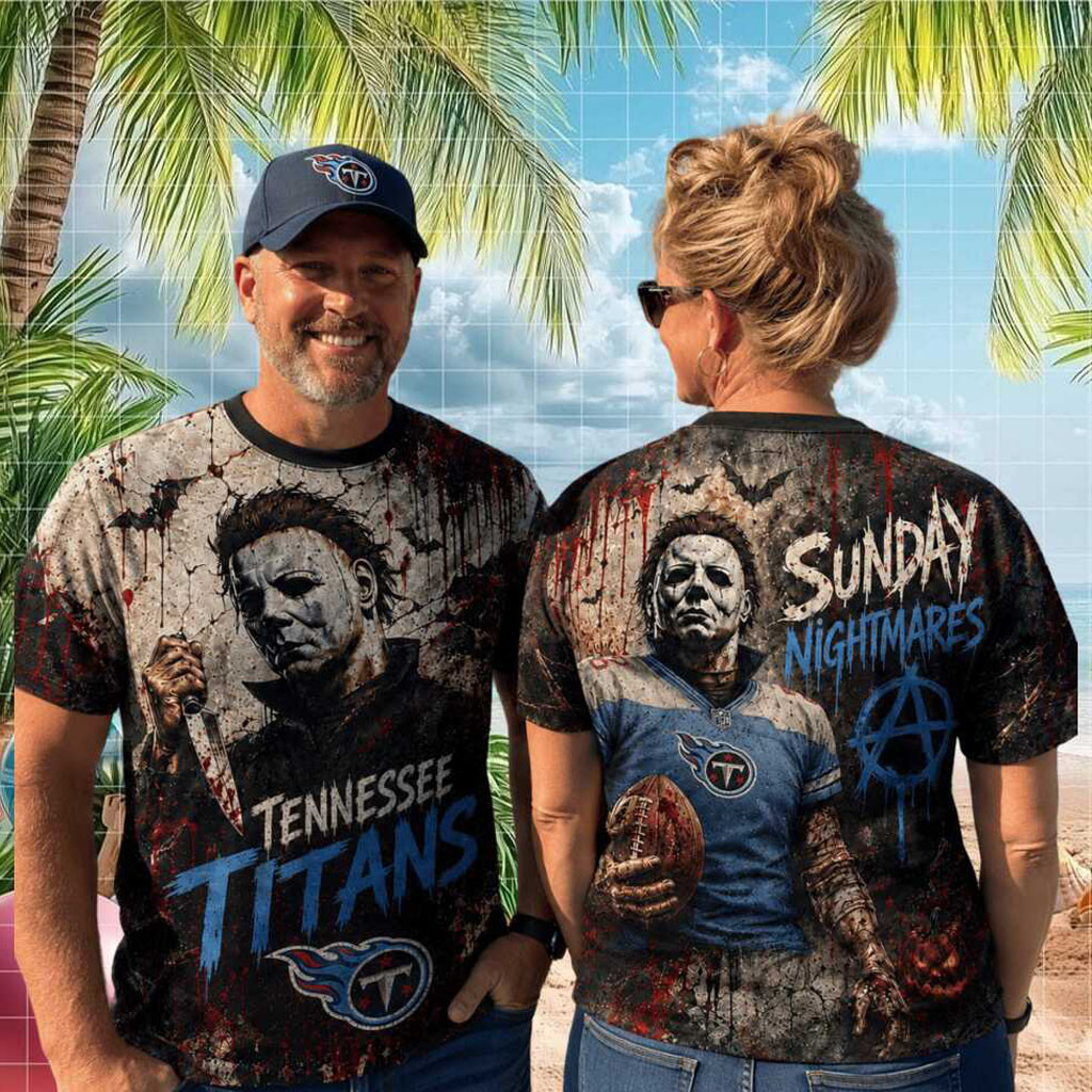 Tennessee Titans Michael Myers Sunday Nightmares Horror Shirt Titans Merch Horror Fan Gifts - Kdjoy