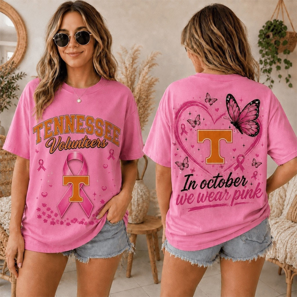 Tennessee Volunteers 2026 Pink October Breast Cancer Awareness Pride T-Shirt Volunteers Merch - Kdjoy
