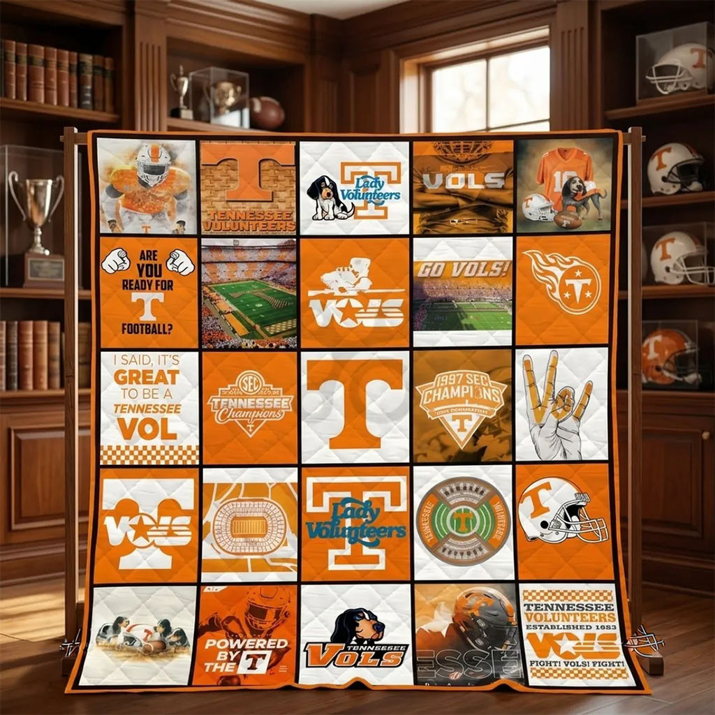 Tennessee Volunteers Logo Quilt Blanket Volunteers Merch Gifts For Football Fan - Kdjoy Tennessee Volunteers Logo Quilt Blanket Volunteers Merch Gifts For Football Fan - Kdjoy