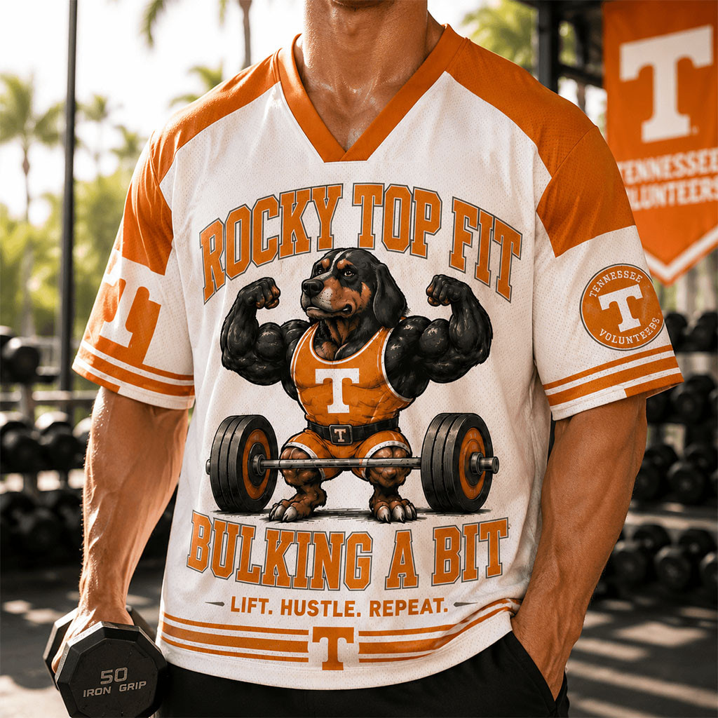 Tennessee Volunteers Merch 2026 Rocky Top Fit Bulking A Bit V-Neck Jersey Cool Workout Gifts - Kdjoy Tennessee Volunteers Merch 2026 Rocky Top Fit Bulking A Bit V-Neck Jersey Cool Workout Gifts - Kdjoy