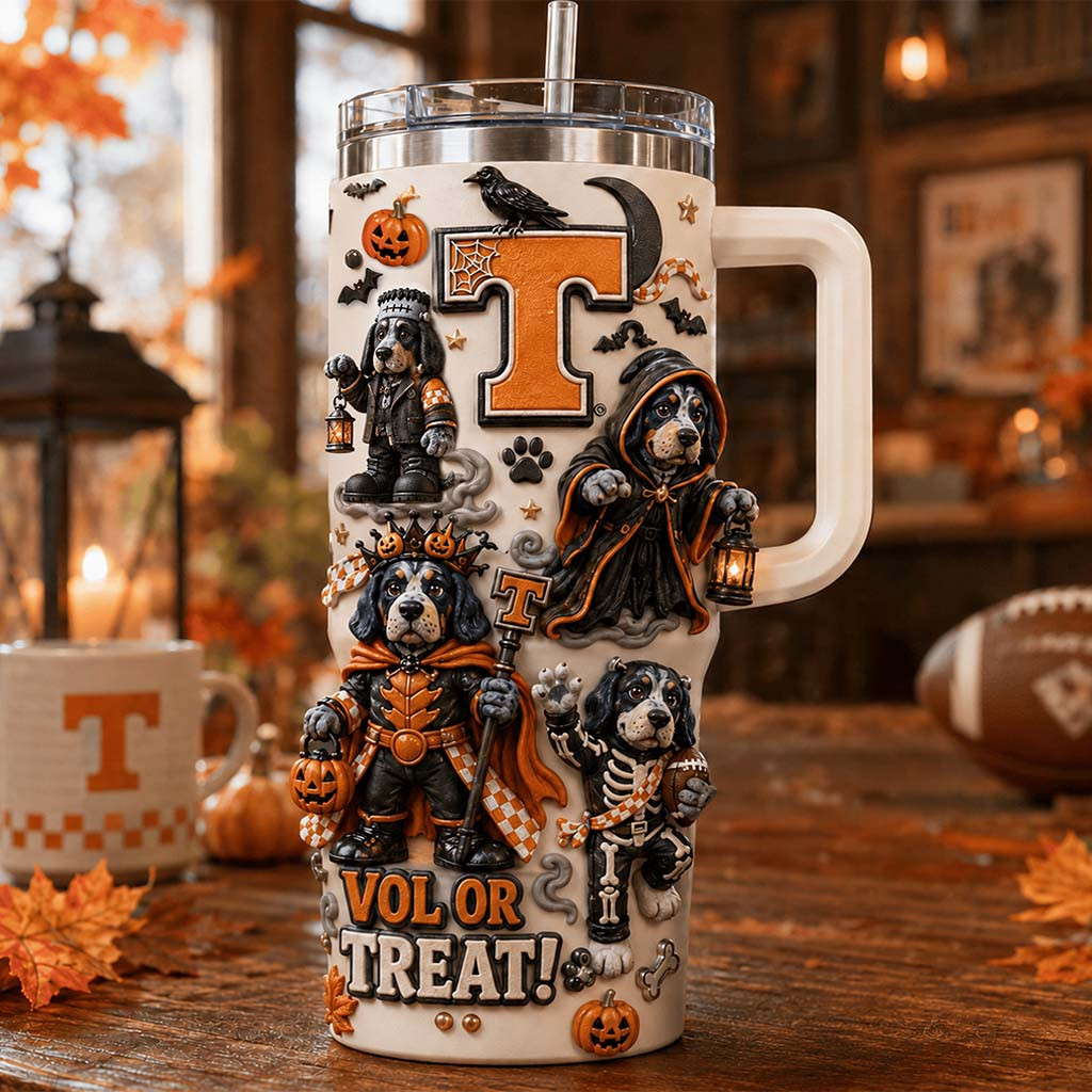 Tennessee Volunteers Merch Vol Or Treat Halloween Tumbler Spooky Gift For Sports Fans - Kdjoy