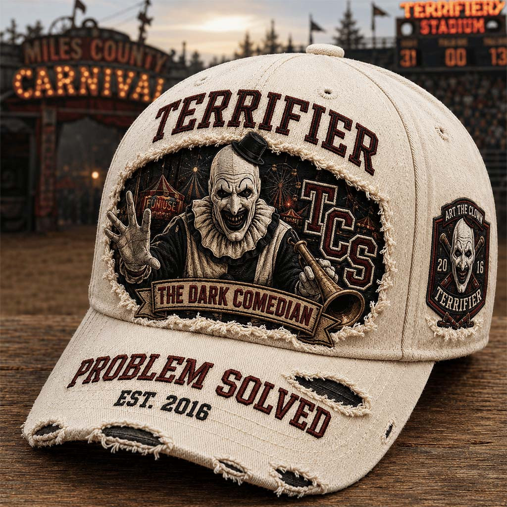 Terrifier Art The Clown The Dark Comedian Hat Problem Solved Hat Gift For Horror Fans - Kdjoy